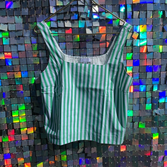 NWT All Year Round (AYR) Triple Threat Tank in Romaine (green & white) stripes - Picture 4 of 7